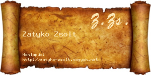 Zatyko Zsolt névjegykártya